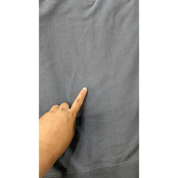 The Black Dog Women's XL Navy Blue Quarter-Zip Cotton Sweater - Picture 9 of 11